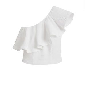 Cuyana cropped flounce top